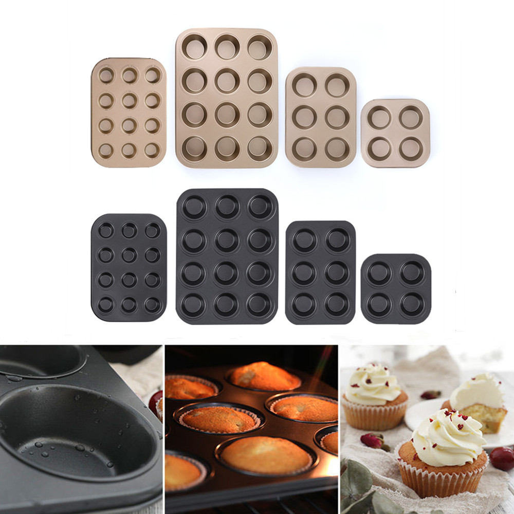 Kitchen Oven Baking Pans - 4/6/9/12Holes DIY Non-Stick Cake Pan Bakeware