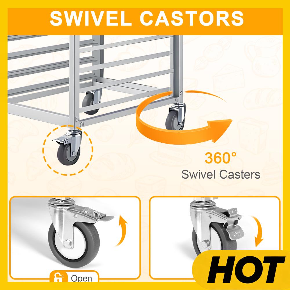 Kitchen Roll Baking - 18 Tier Aluminum Commercial Kitchen Bun