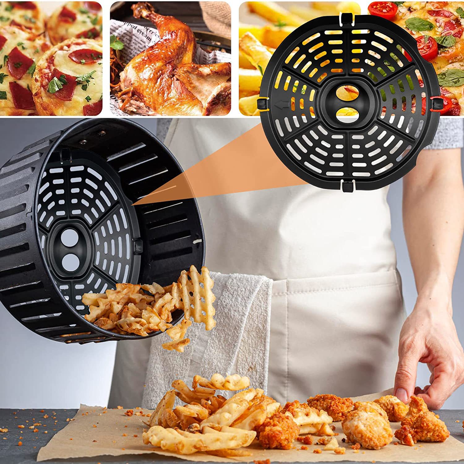 Airfryer Basket Replacement Gr - Kitchen Oven Baking Pans avaliação e preço