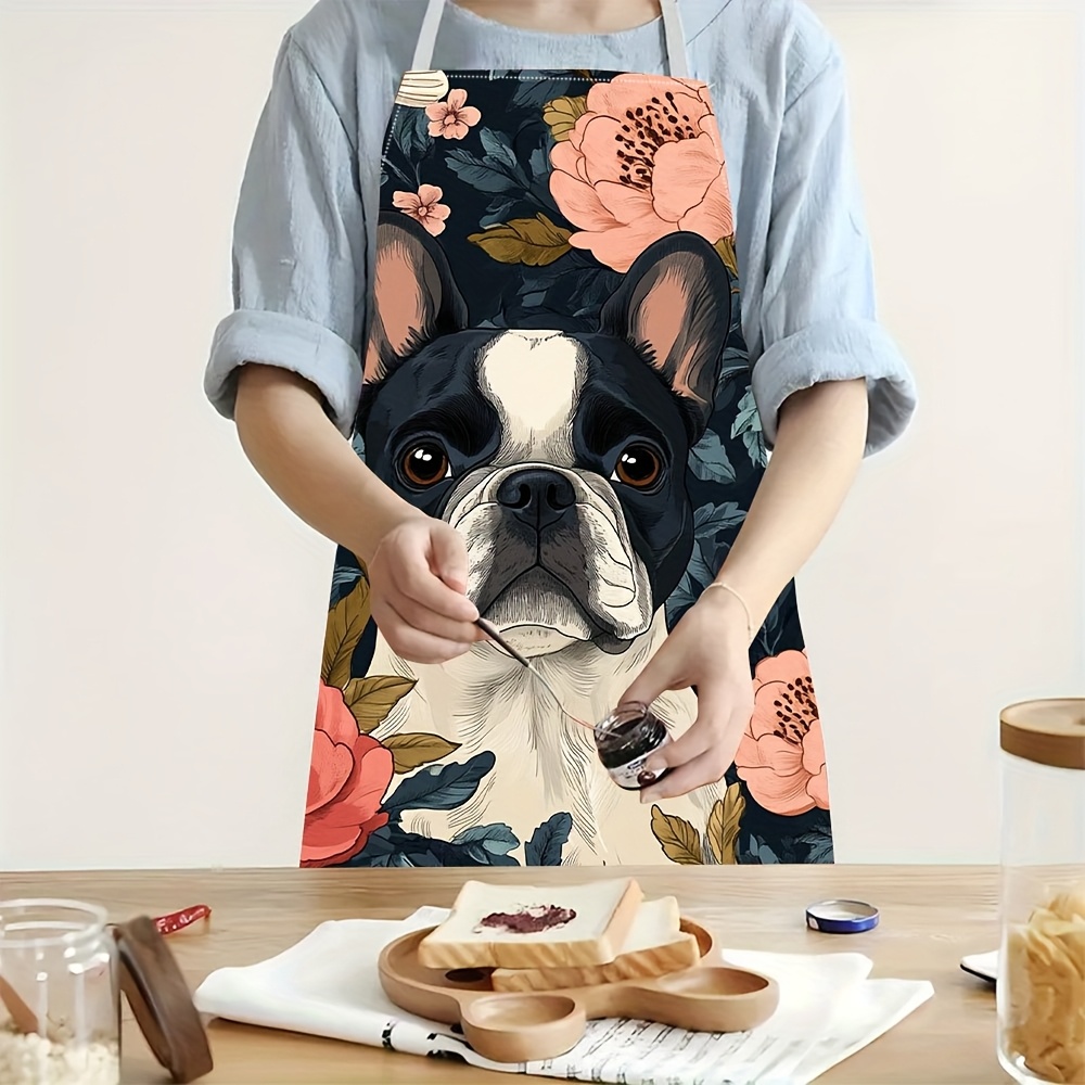French Bulldog Floral Apron -  - Kitchen Baking Gift Ideas avaliação e preço