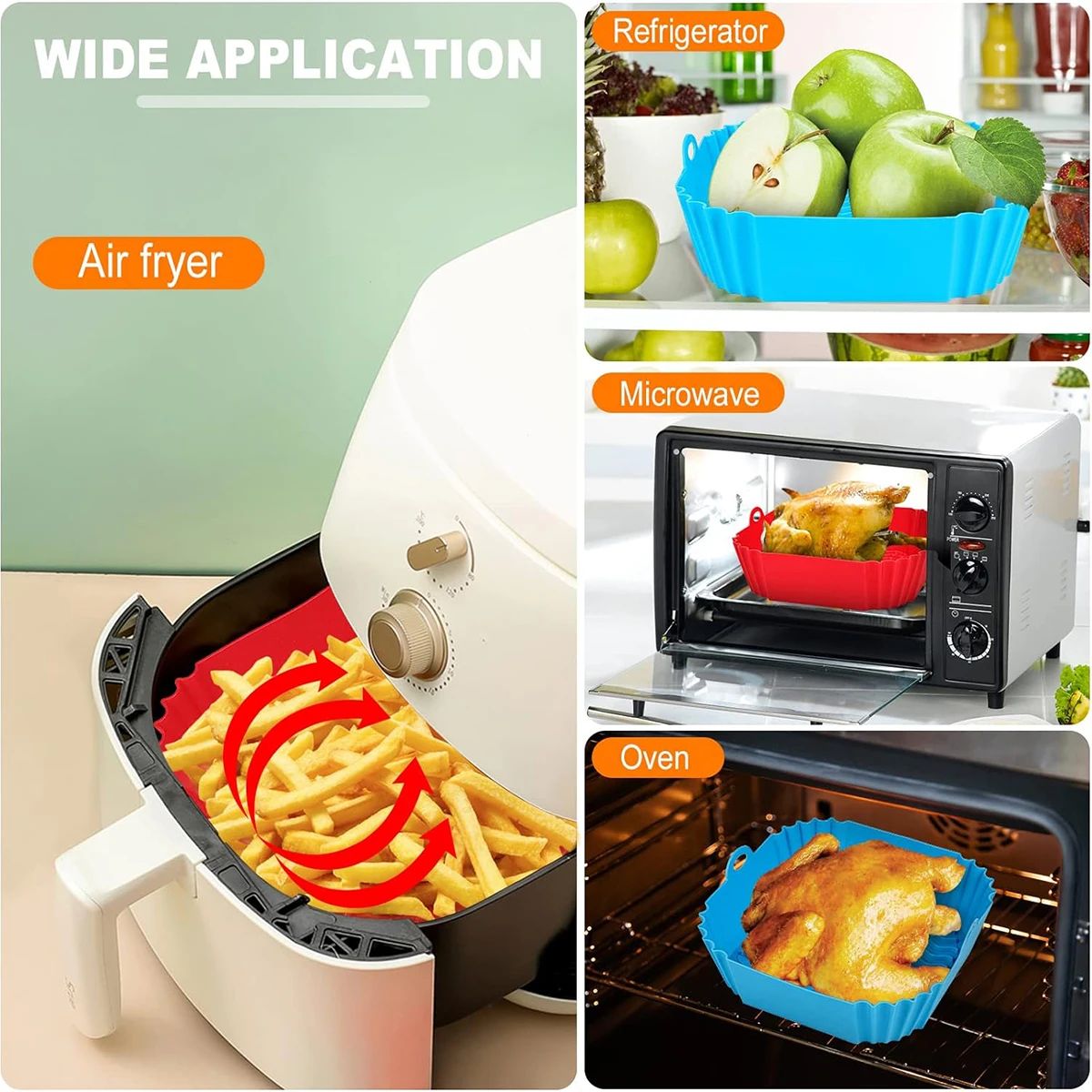 Air Fryer Silicone Liners Pot  - Kitchen Oven Baking Pans avaliação e preço