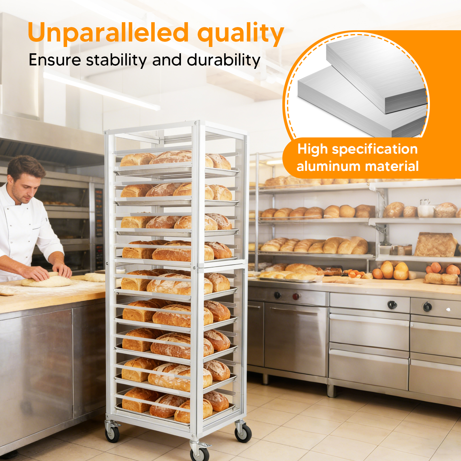 18 Tiers Baking Tray Rack with - Kitchen Baking Trolley avaliação e preço
