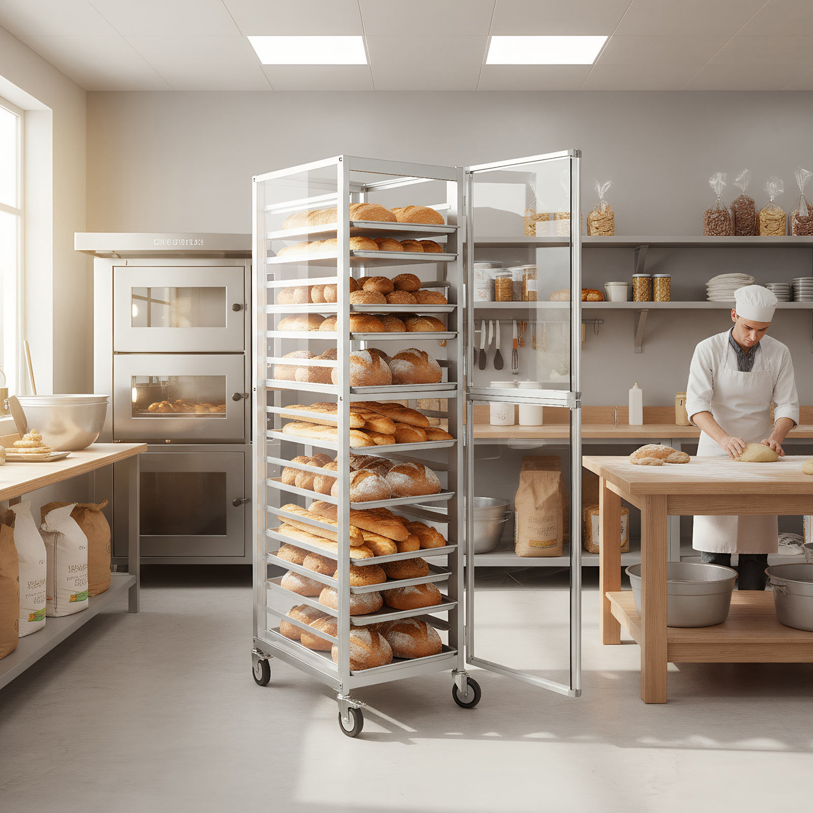 18 Tiers Baking Tray Rack with - Kitchen Baking Trolley avaliação e preço