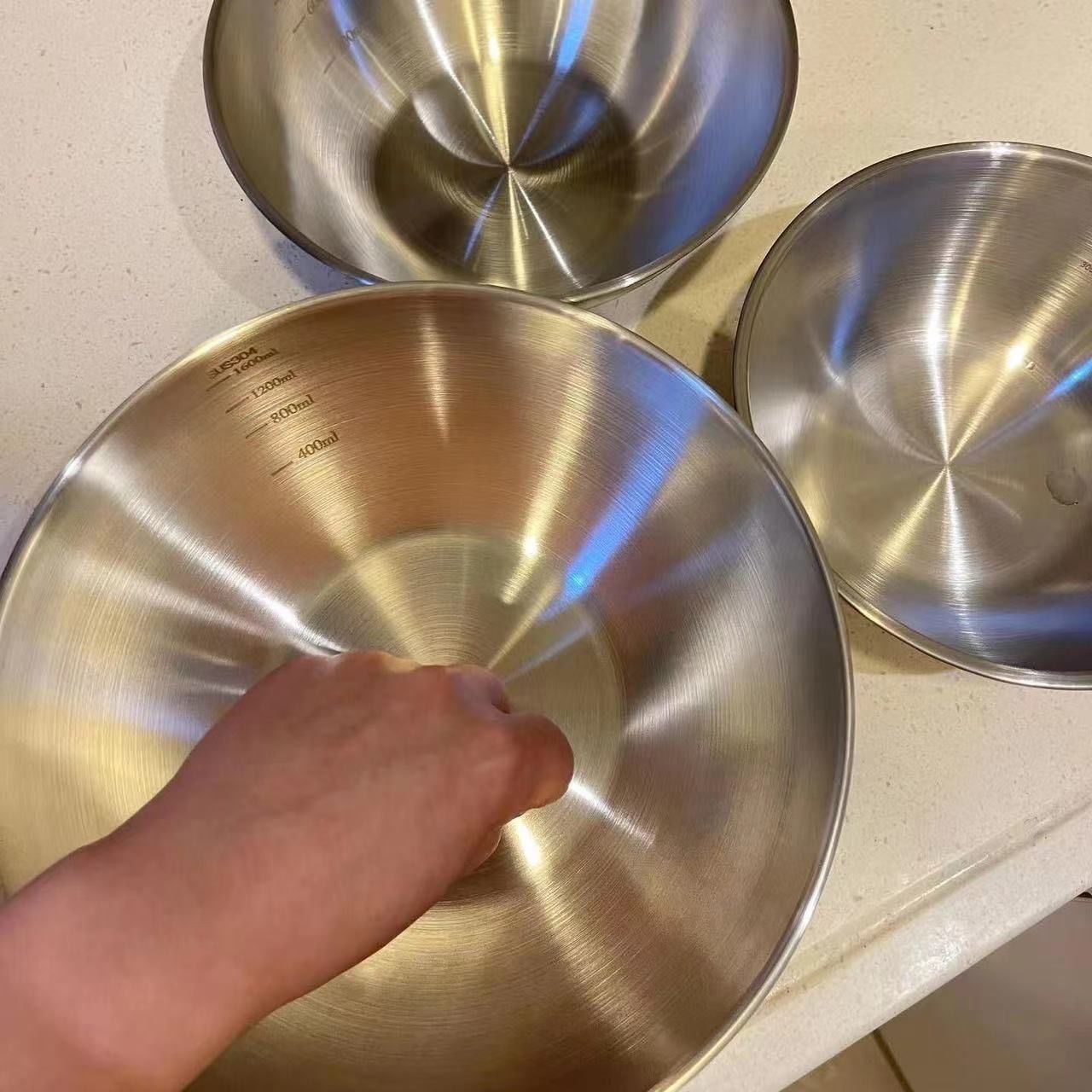 1-3 Stainless Steel Bowl Set w - Kitchen Baking Essentials avaliação e preço