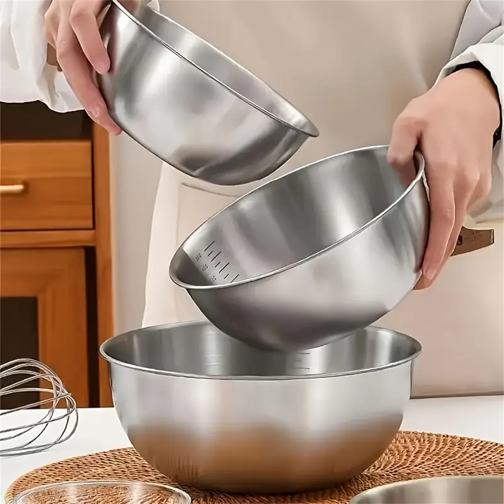 1-3 Stainless Steel Bowl Set w - Kitchen Baking Essentials avaliação e preço