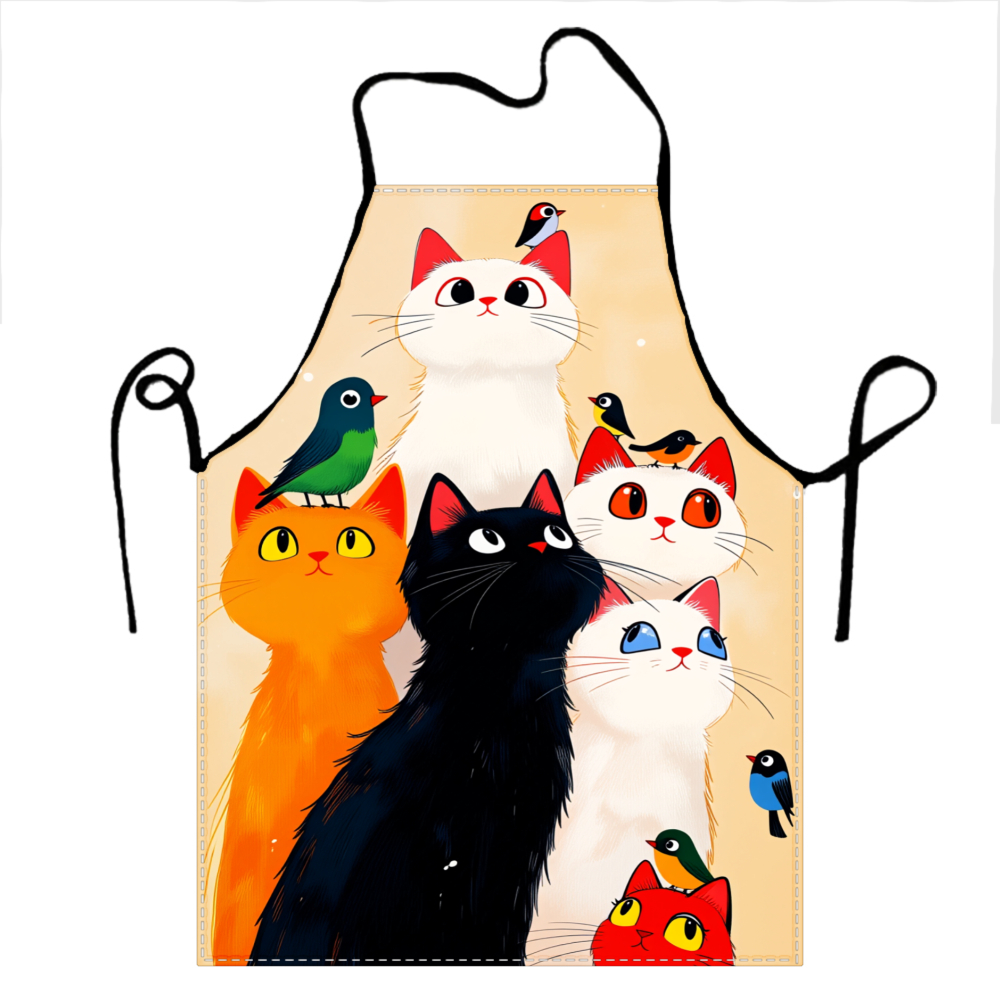 Cute Cats And Birds Apron For  - Kitchen Baking Gift Ideas avaliação e preço