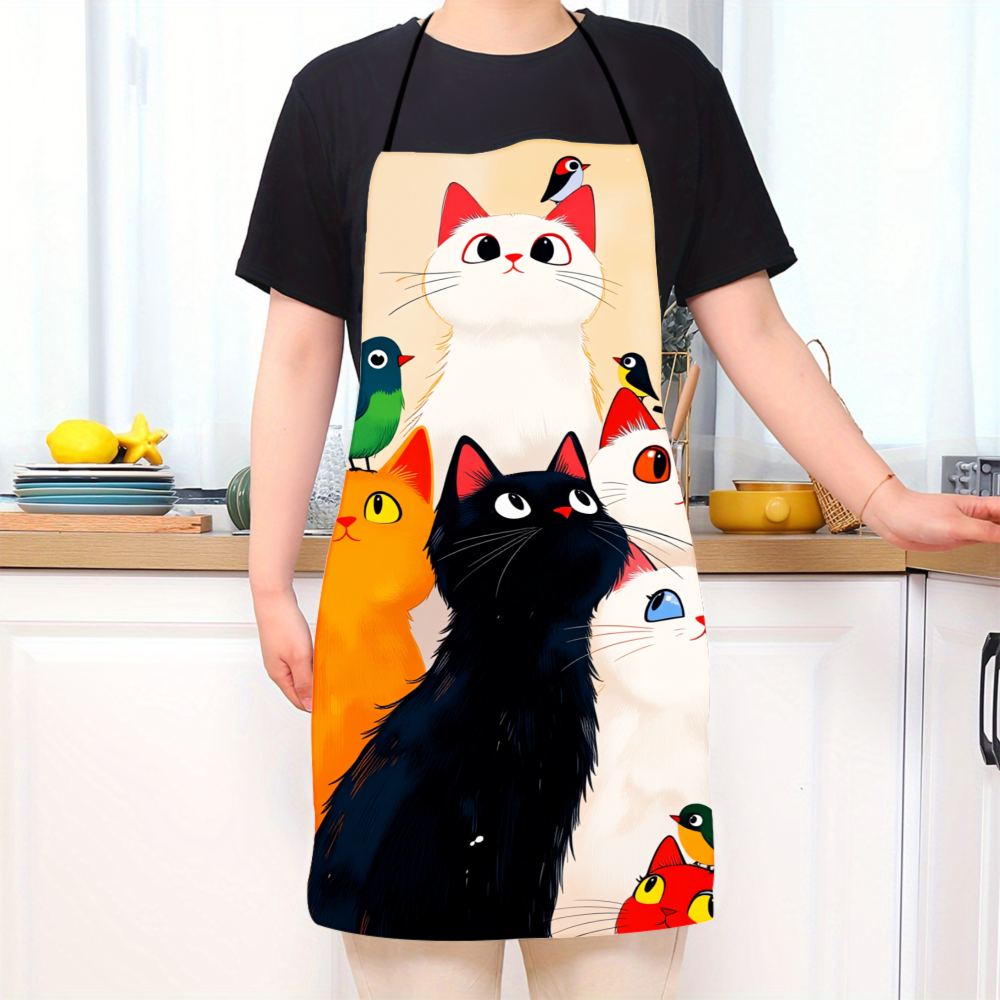 Cute Cats And Birds Apron For  - Kitchen Baking Gift Ideas avaliação e preço