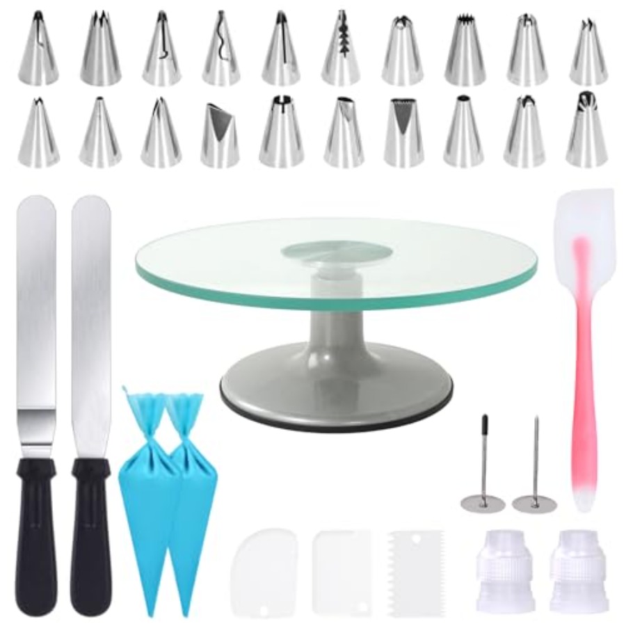 Cake Turntable 12 Inch Cake St - Offset Spatula Set avaliação e preço