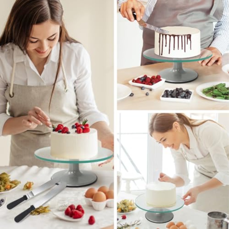 Cake Turntable 12 Inch Cake St - Offset Spatula Set avaliação e preço