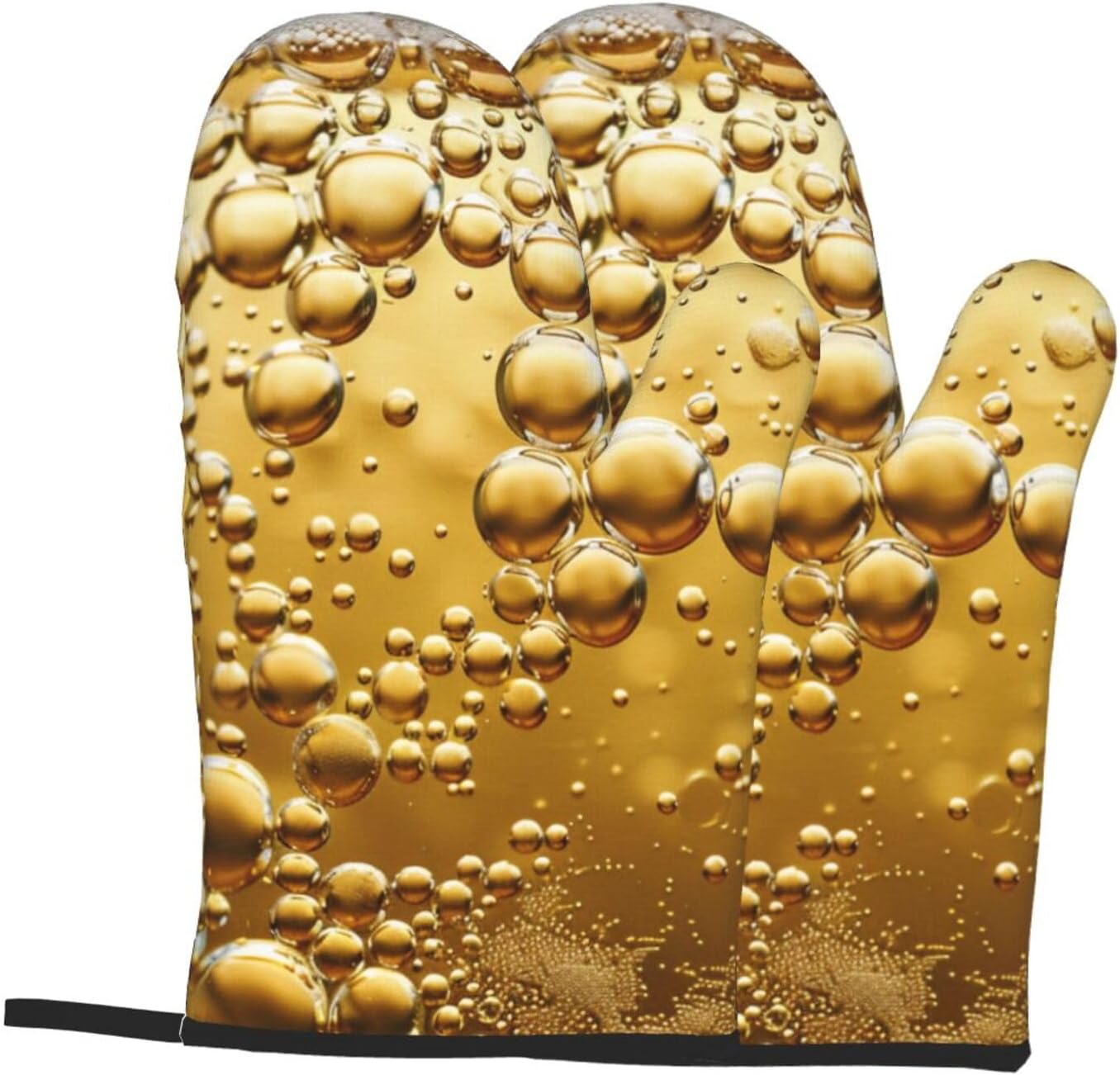 Beer Bubble Printed Oven Mitts - Kitchen Baking Gift Ideas avaliação e preço