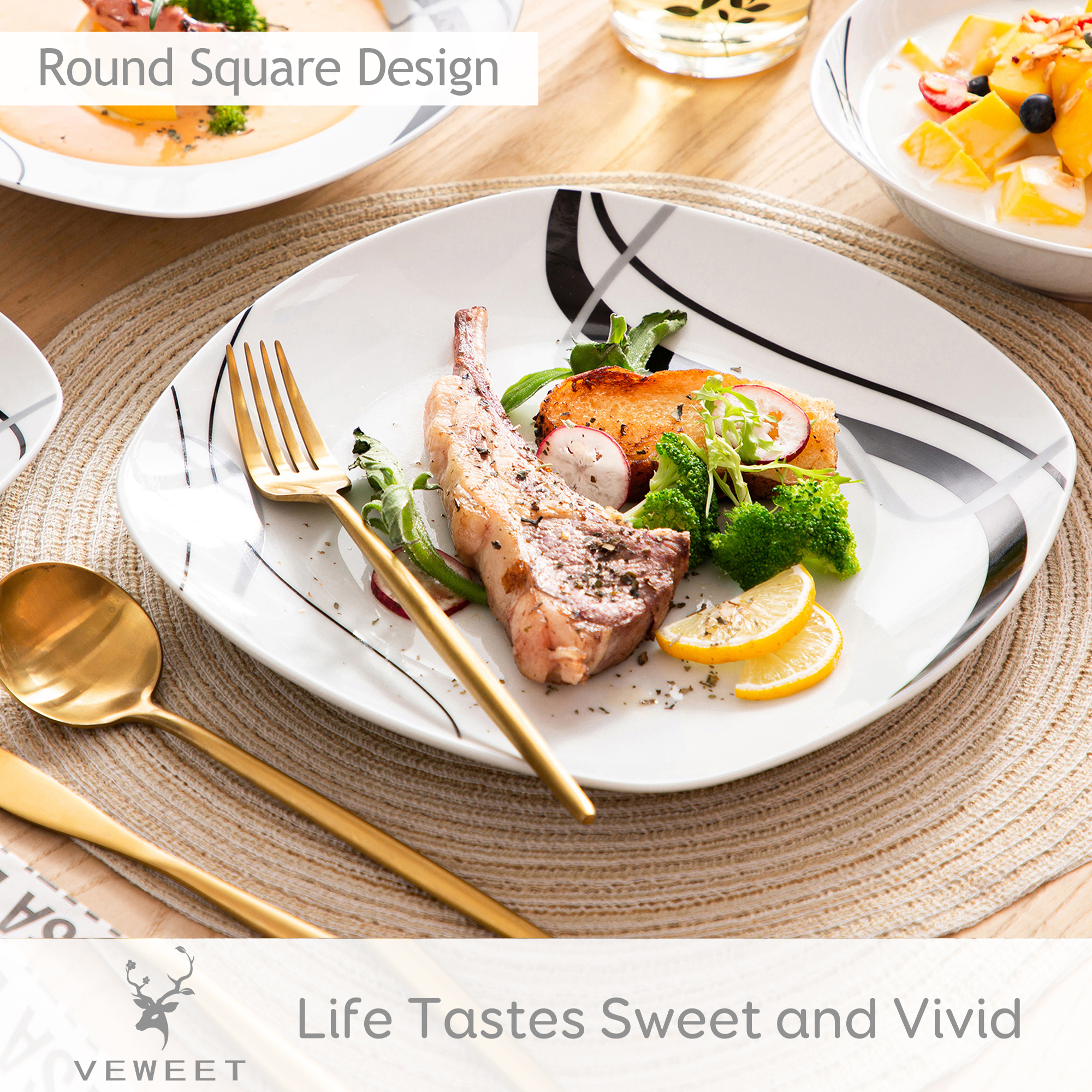 VEWEET FIONA 18/36-Piece Porce - Cake Board Round avaliação e preço