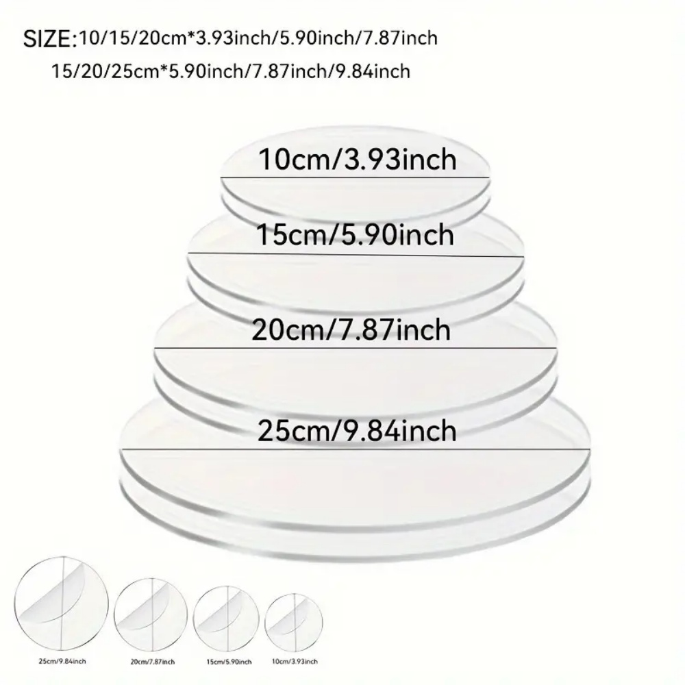 3pcs/4pcs Acrylic Cake Discs S - Cake Board Round avaliação e preço