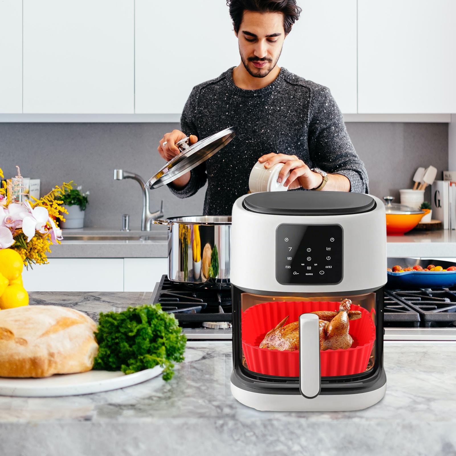 Silicone Air Fryer Liners Pot  - Kitchen Oven Baking Pans avaliação e preço