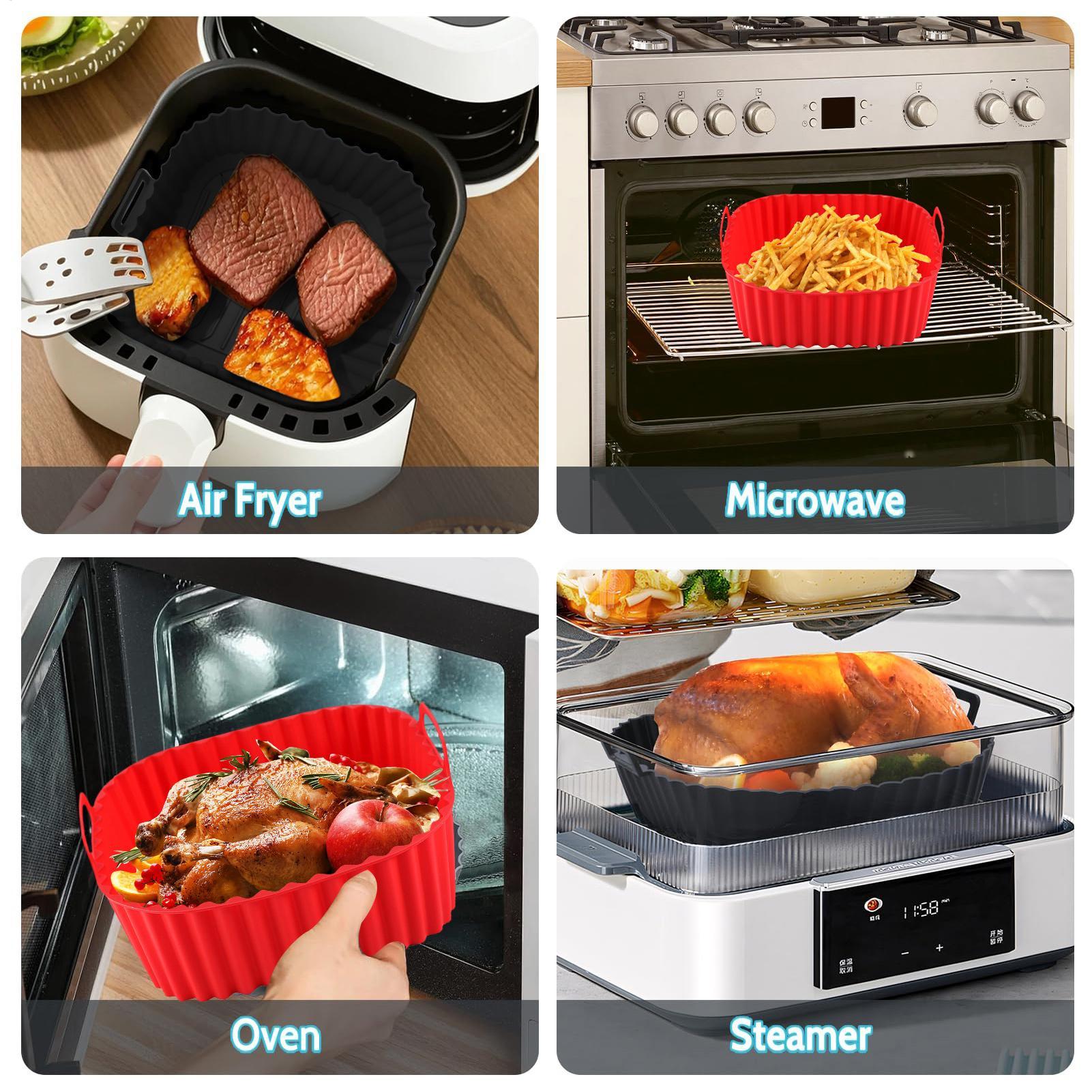 Silicone Air Fryer Liners Pot  - Kitchen Oven Baking Pans avaliação e preço