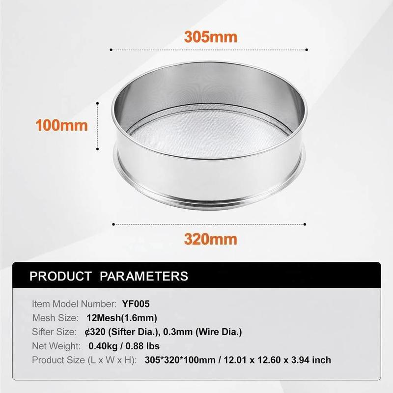 Fine Mesh Flour Sifter 12.6 In - Kitchen Baking Essentials avaliação e preço