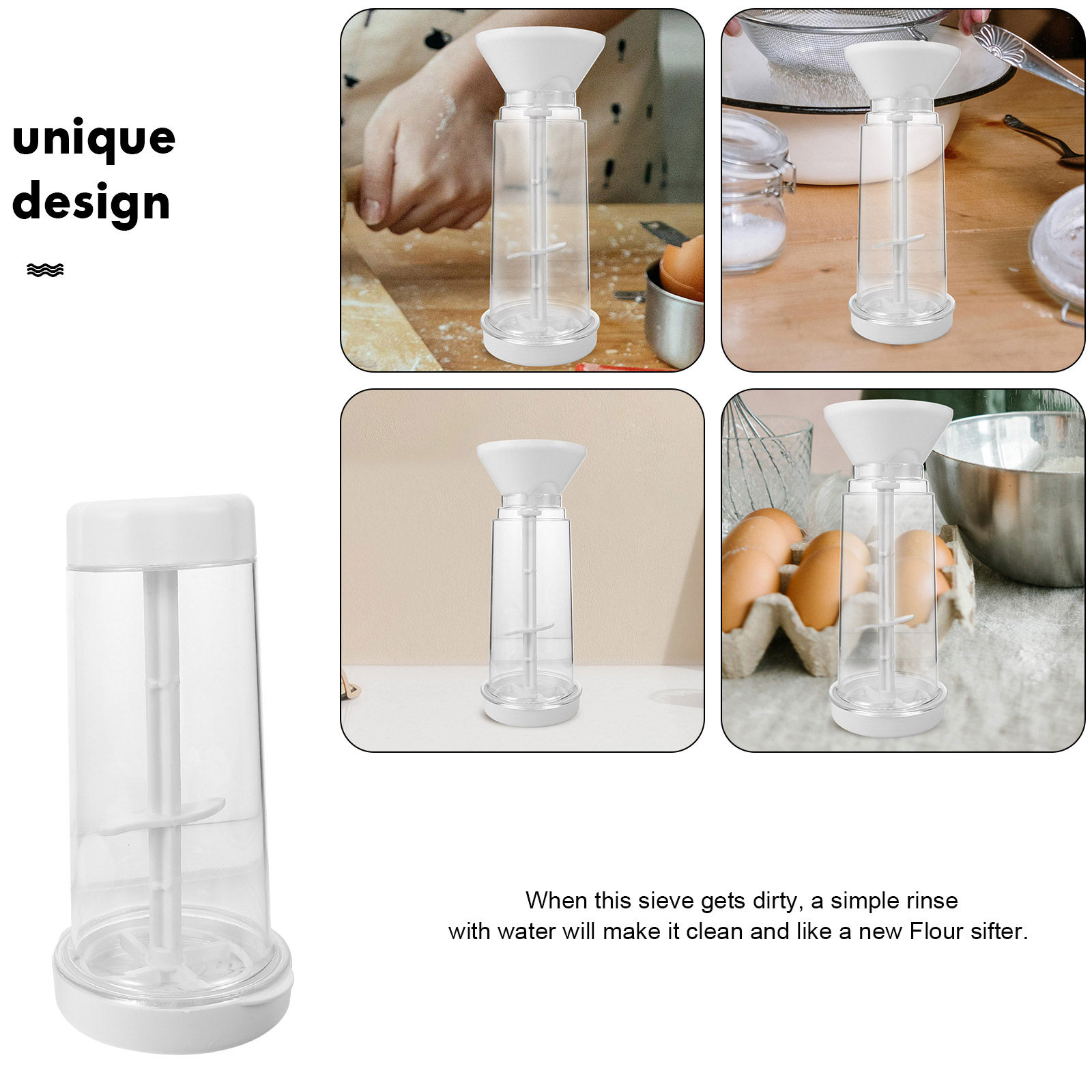 Flour Sifter Cup Portable Hand - Kitchen Baking Essentials avaliação e preço