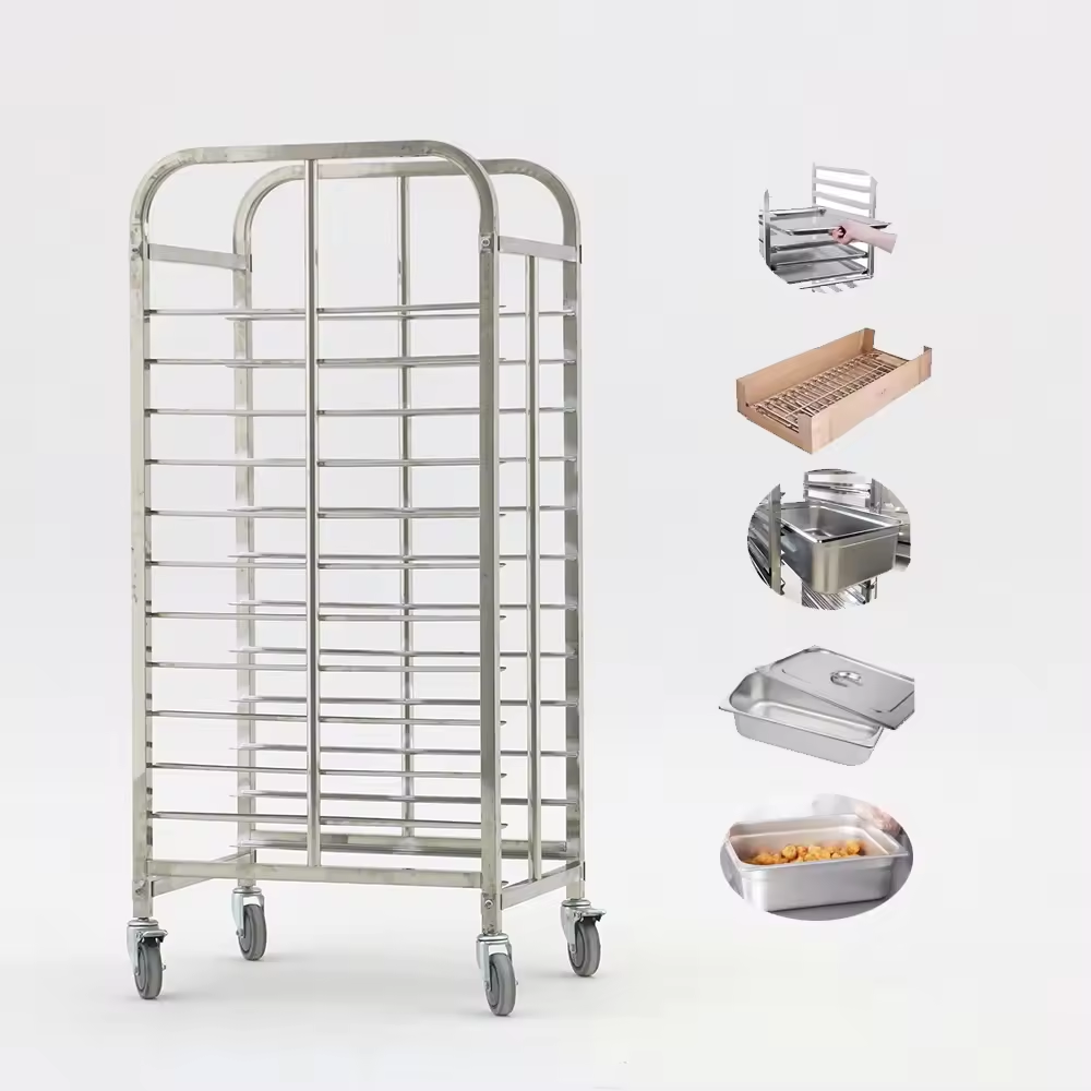 Bun Pan Sheet Rack Tray Bakery - Kitchen Baking Trolley avaliação e preço