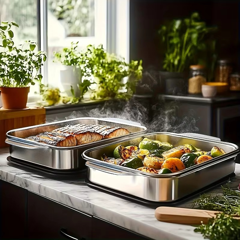 Stainless Steel Deep Baking Pa - Kitchen Oven Baking Pans avaliação e preço