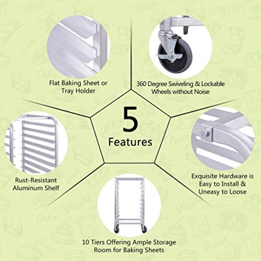 Commercial kitchen bakery rack - Kitchen Baking Trolley avaliação e preço