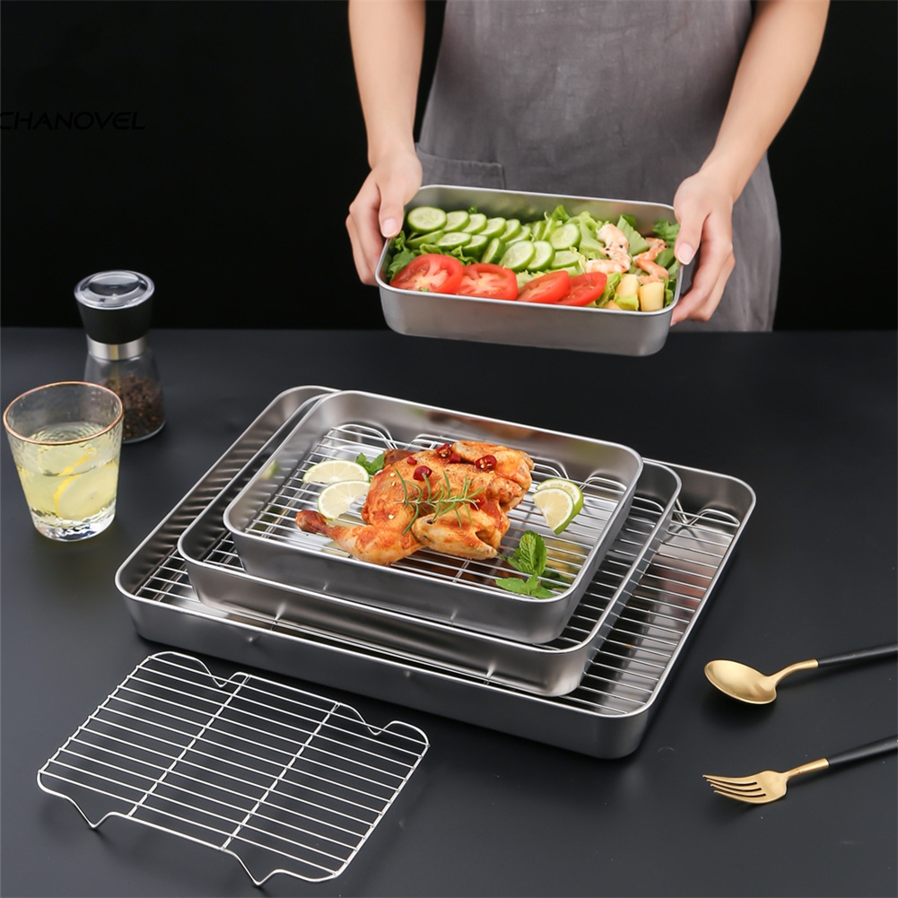 Stainless Steel Baking Pan Tra - Kitchen Oven Baking Pans avaliação e preço