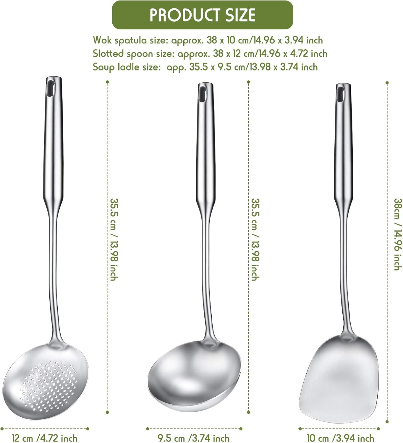 Wok Spatula, Ladle and Large S - Offset Spatula Set avaliação e preço