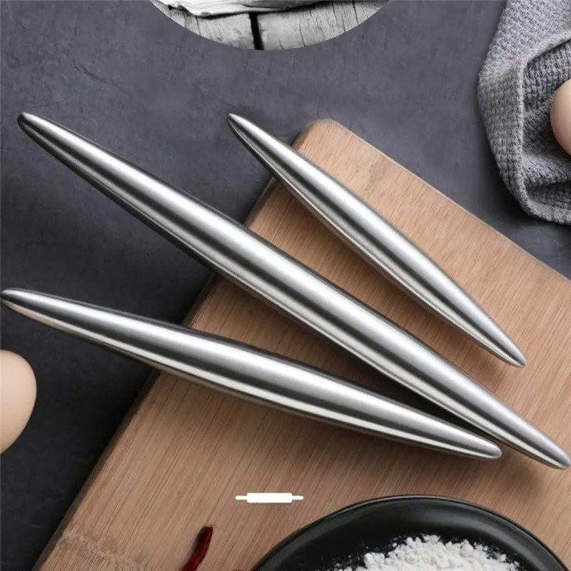 1Pc Stainless Steel Rolling Pi - Kitchen Roll Baking avaliação e preço