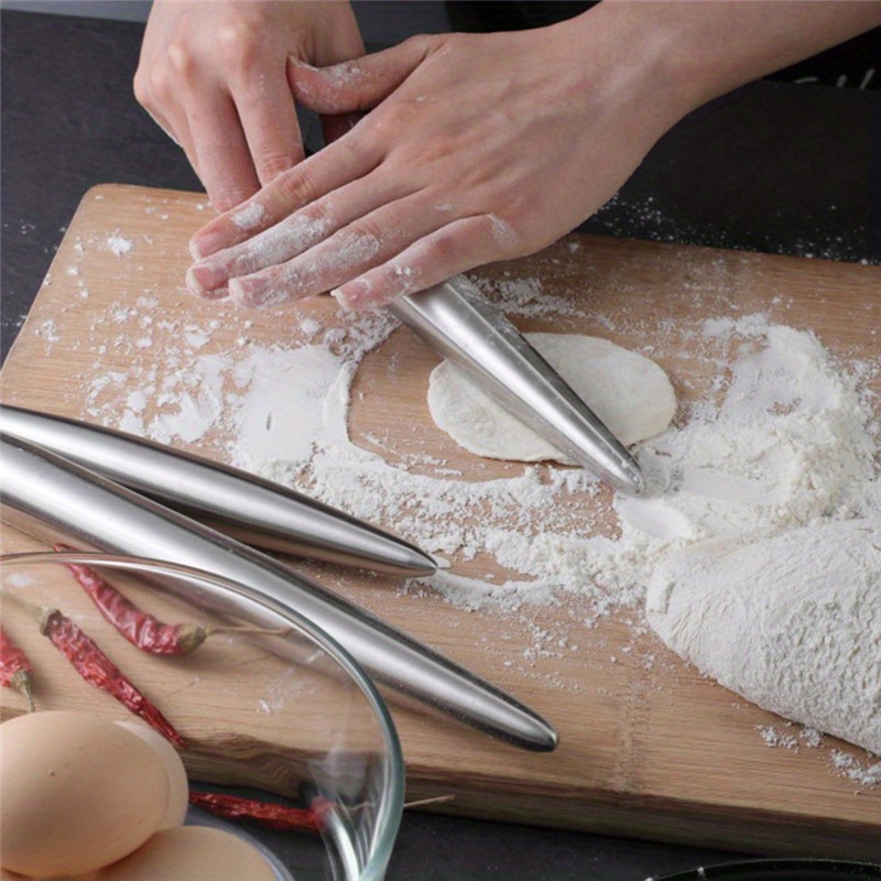 1Pc Stainless Steel Rolling Pi - Kitchen Roll Baking avaliação e preço