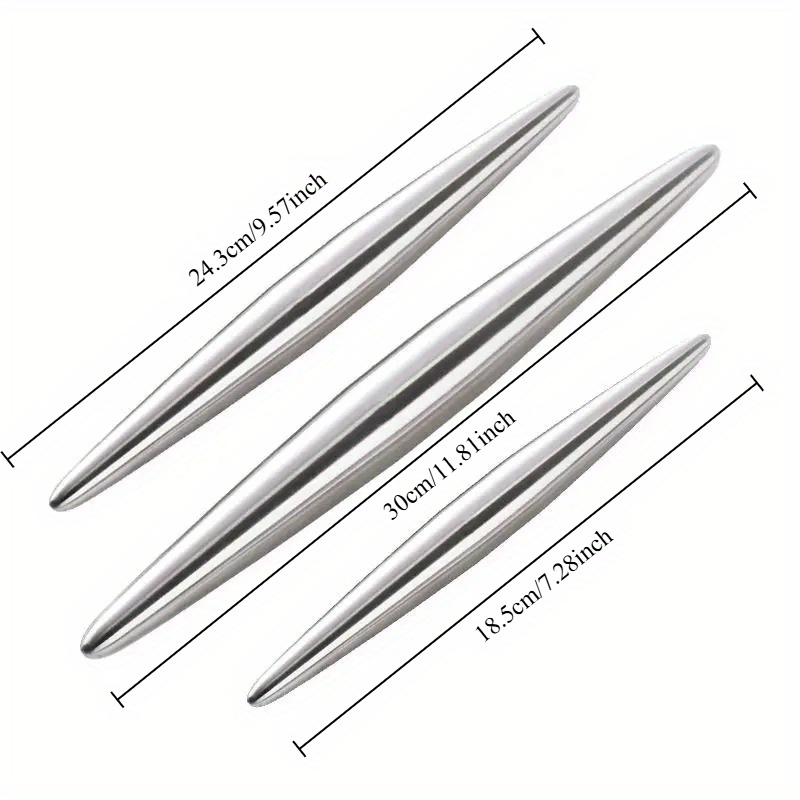 1Pc Stainless Steel Rolling Pi - Kitchen Roll Baking avaliação e preço