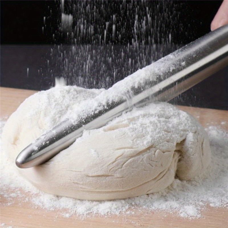 1Pc Stainless Steel Rolling Pi - Kitchen Roll Baking avaliação e preço