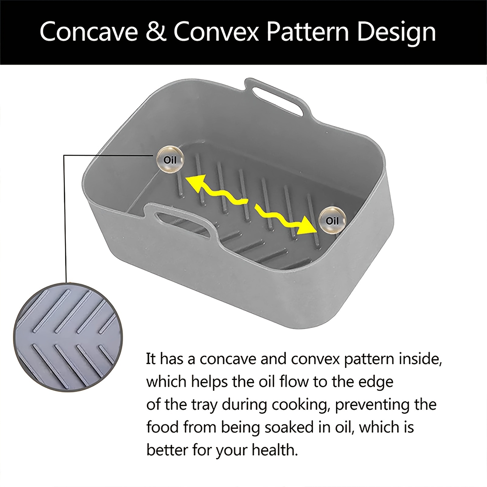 1/2Pcs Air Fryer Silicone Tray - Kitchen Oven Baking Pans avaliação e preço