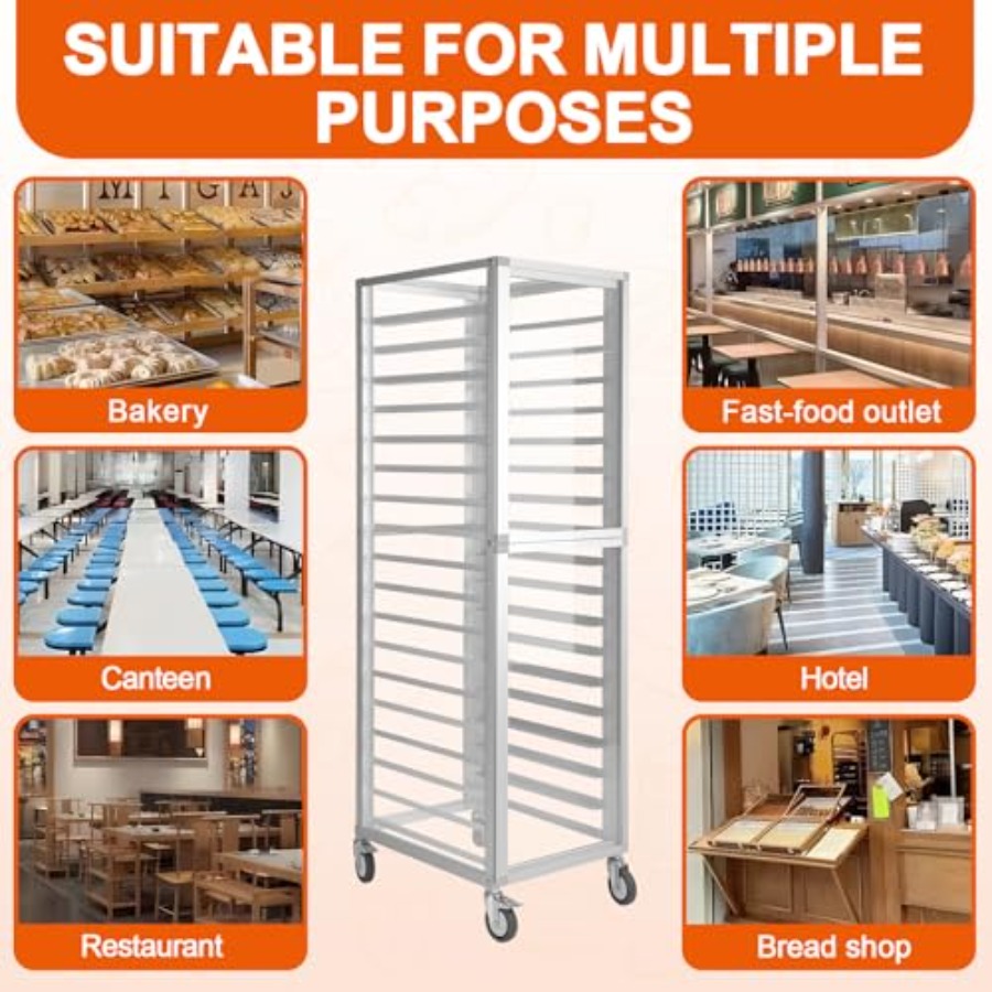 Commercial bakery rack for bun - Kitchen Baking Trolley avaliação e preço