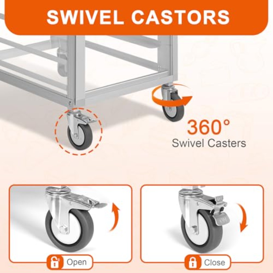 Commercial bakery rack for bun - Kitchen Baking Trolley avaliação e preço