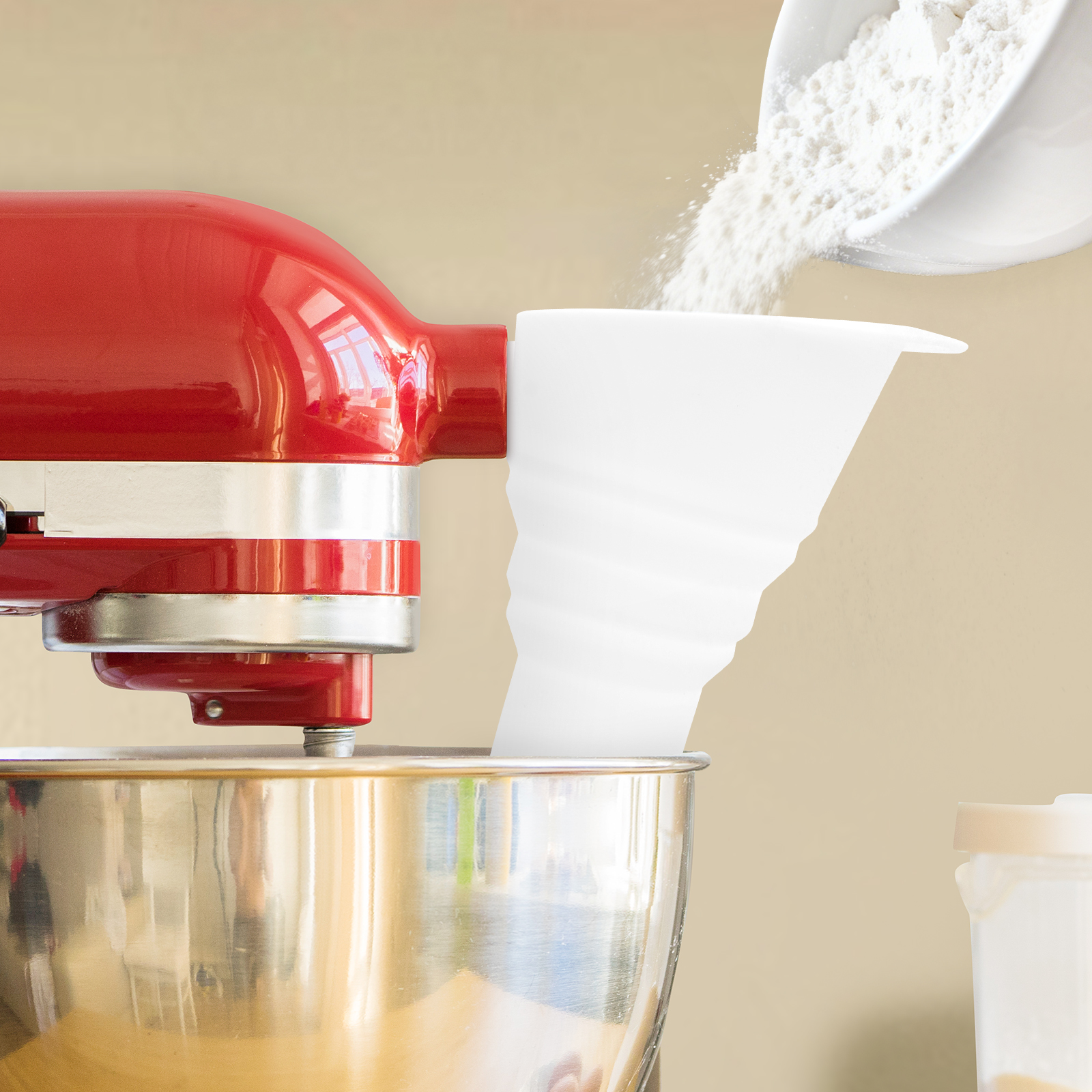 Silicone Flour Funnel for Kitc - Kitchen Baking Mess avaliação e preço