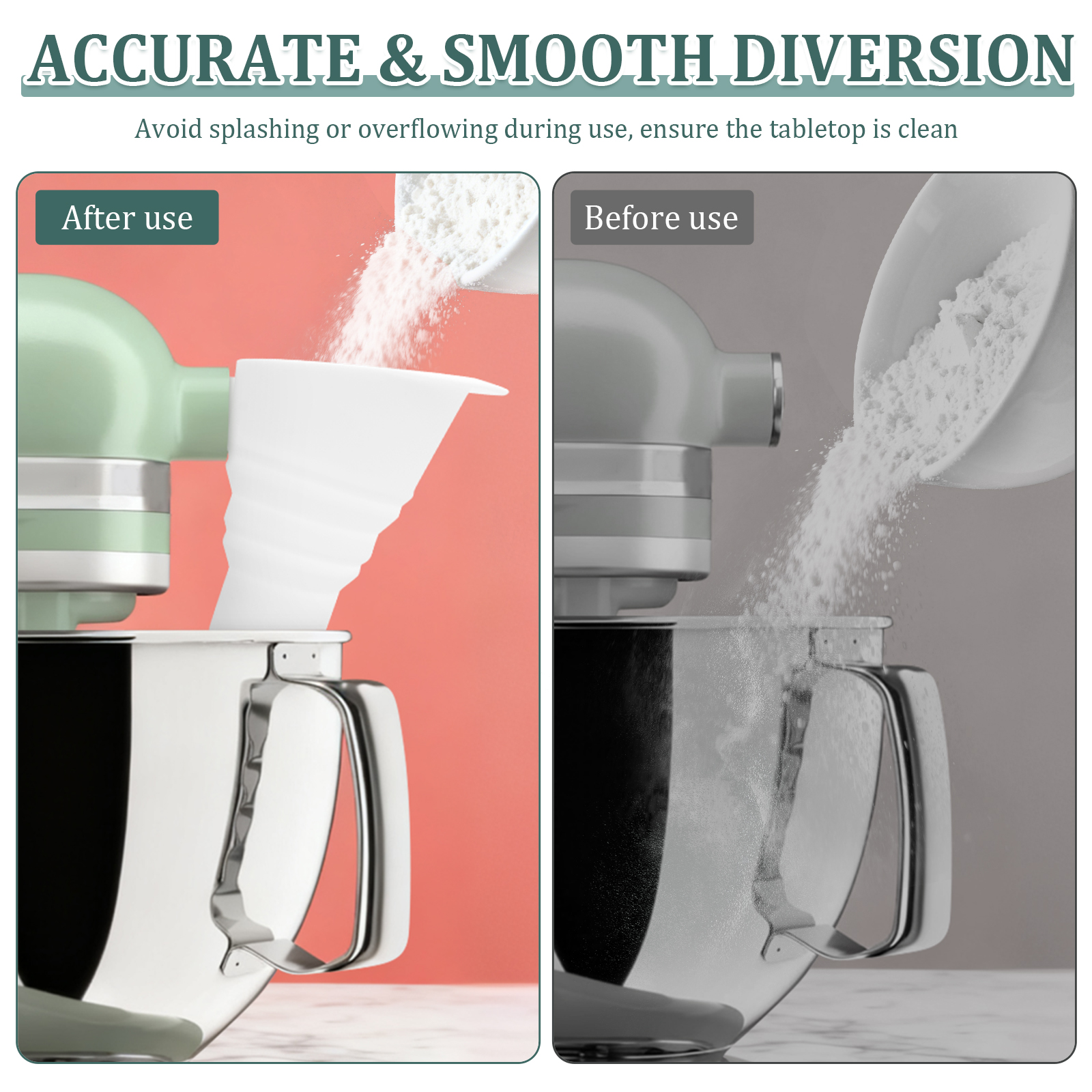 Silicone Flour Funnel for Kitc - Kitchen Baking Mess avaliação e preço