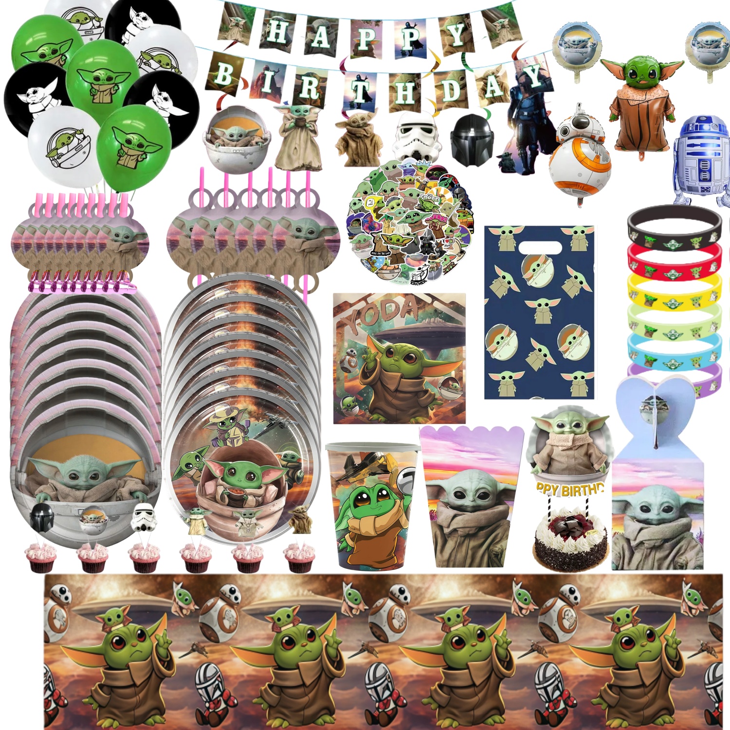Cute Yodaes Baby Birthday Part - Cake Board Round avaliação e preço