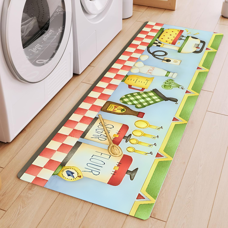 Red Check Border Cartoon Bakin - Kitchen Living Baking Mats avaliação e preço