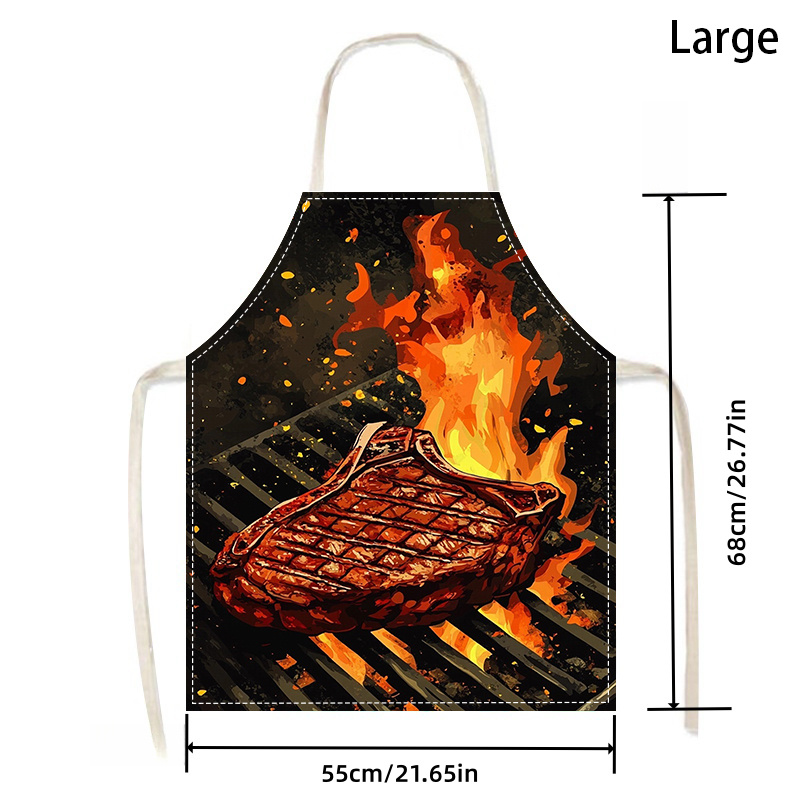1pc BBQ Steak Apron with Flame - Kitchen Baking Gift Ideas avaliação e preço