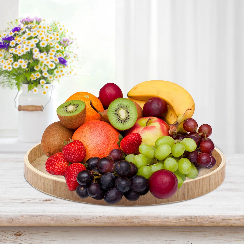 Wooden Serving Tray Tea Plate  - Cake Board Round avaliação e preço