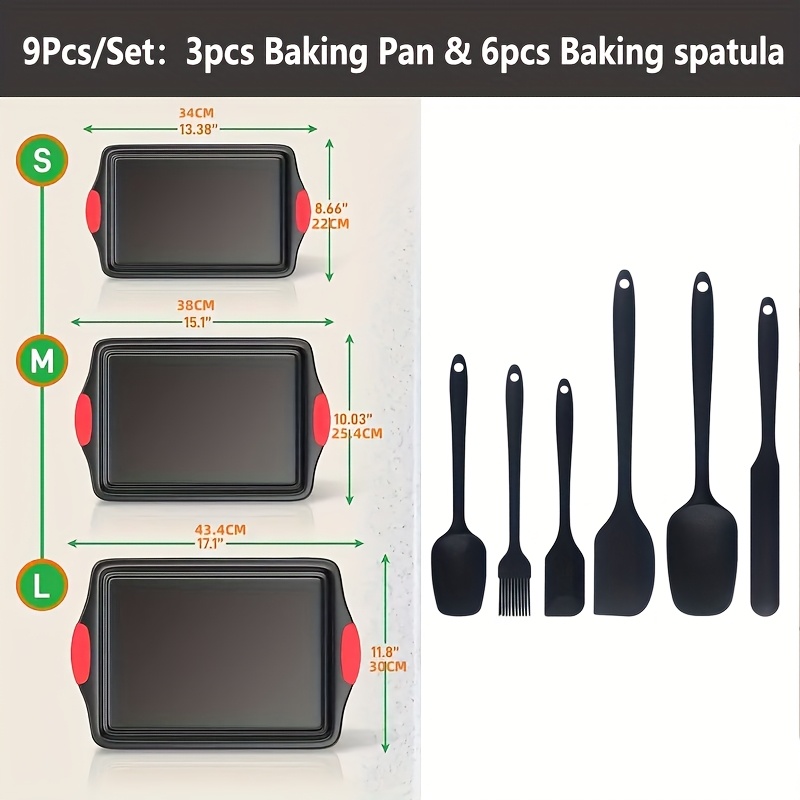 us3/9pcs Carbon Steel Non-stic - Kitchen Oven Baking Pans avaliação e preço