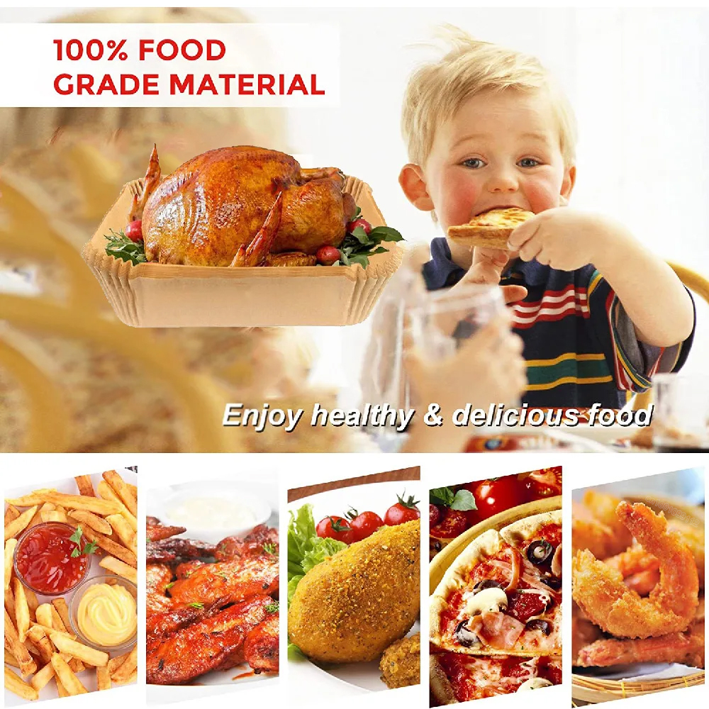 100/50PCS Rectangle Air Fryer  - Kitchen Oven Baking Pans avaliação e preço
