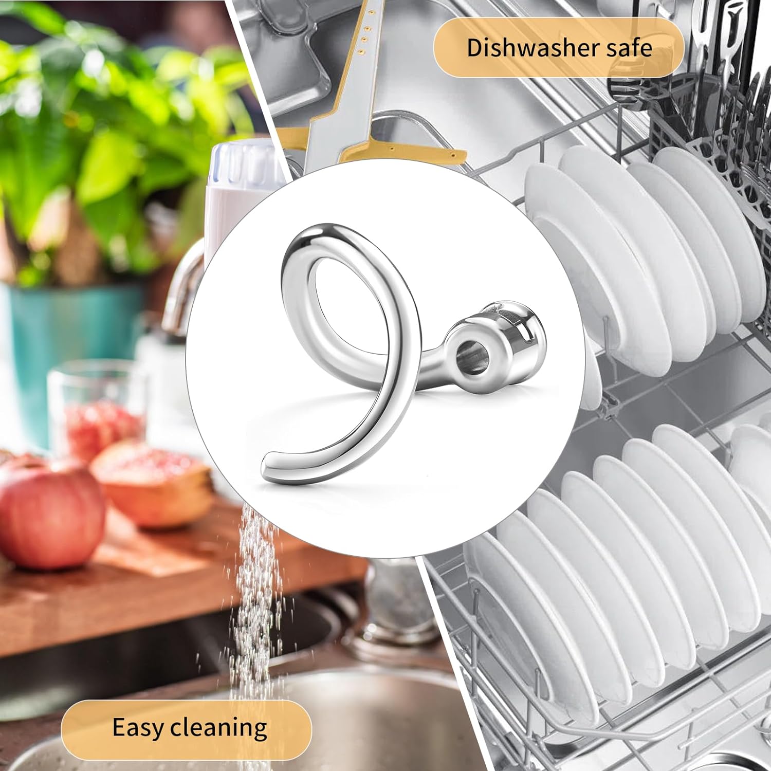 Stainless Steel Dough Hook Att - Kitchen Aid Baking Bread avaliação e preço