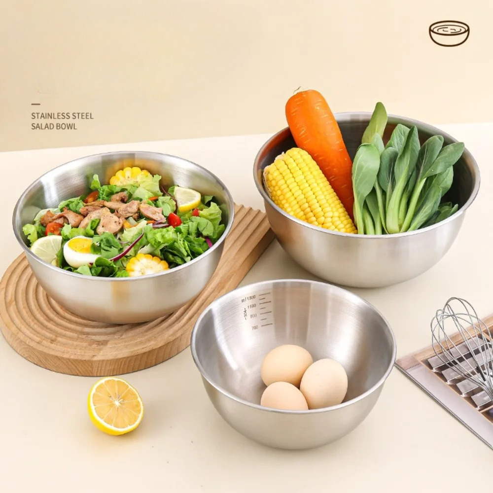 3pcs Stainless Steel Bowl Set  - Kitchen Baking Essentials avaliação e preço
