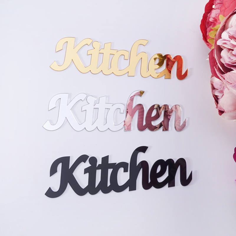 Kitchen Script Acrylic Mirror  - Kitchen Baking Cabinet avaliação e preço