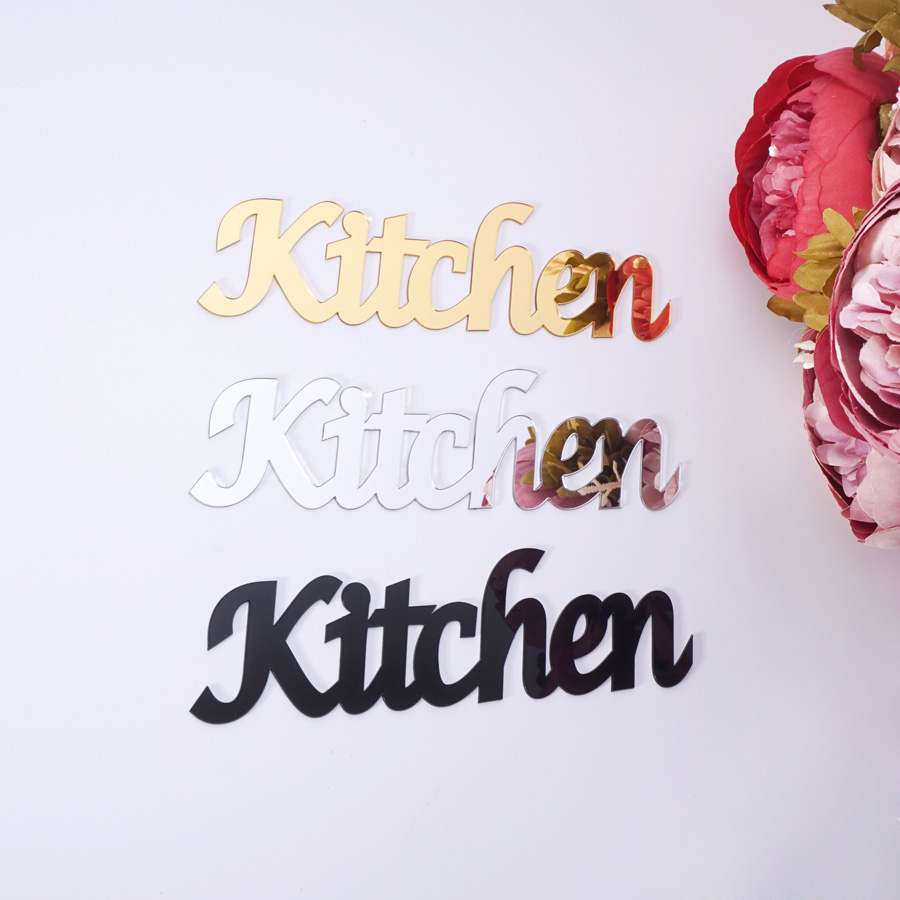 Kitchen Script Acrylic Mirror  - Kitchen Baking Cabinet avaliação e preço