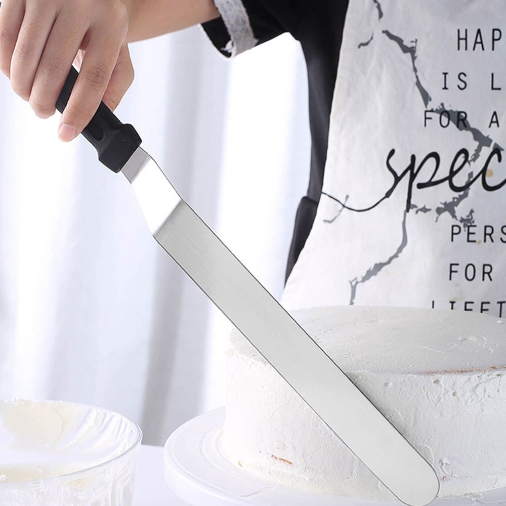 1PC Stainless Steel Cake Scrap - Offset Spatula Set avaliação e preço