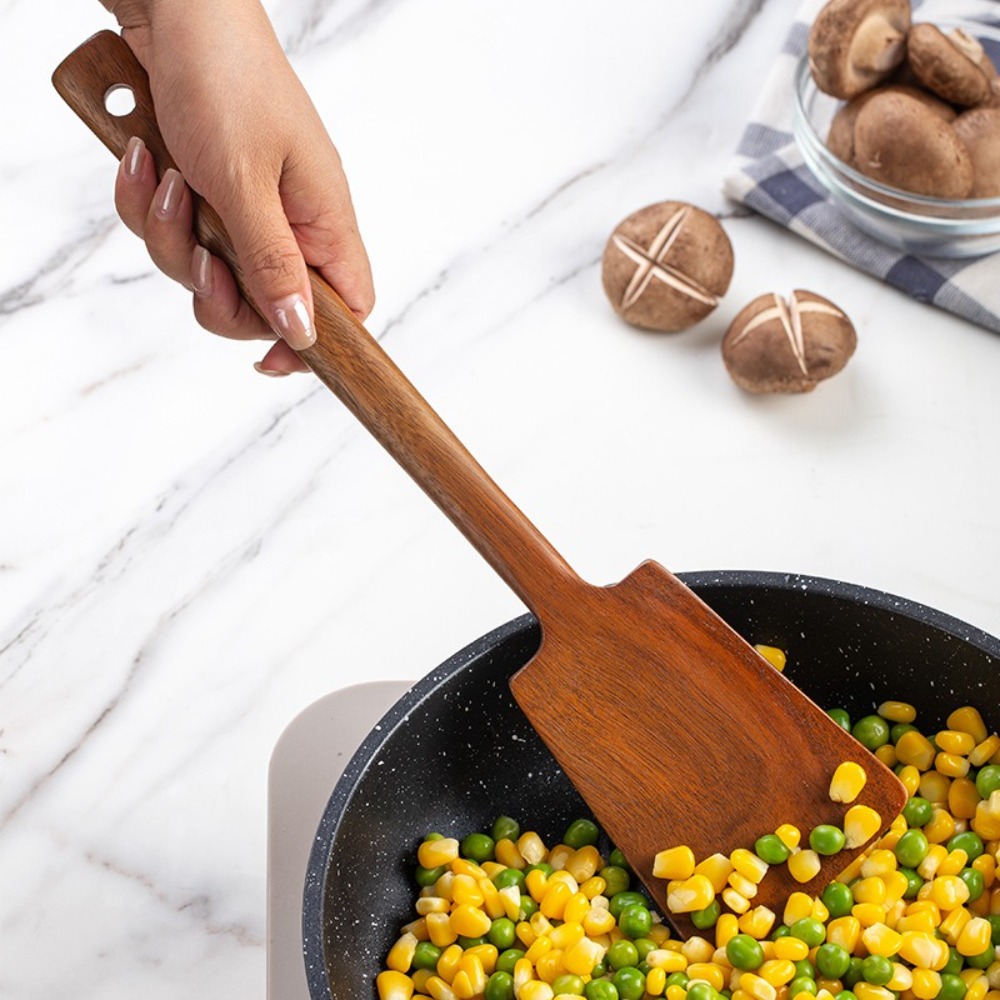 34cm Solid Wood Cooking Spatul - Offset Spatula Set avaliação e preço