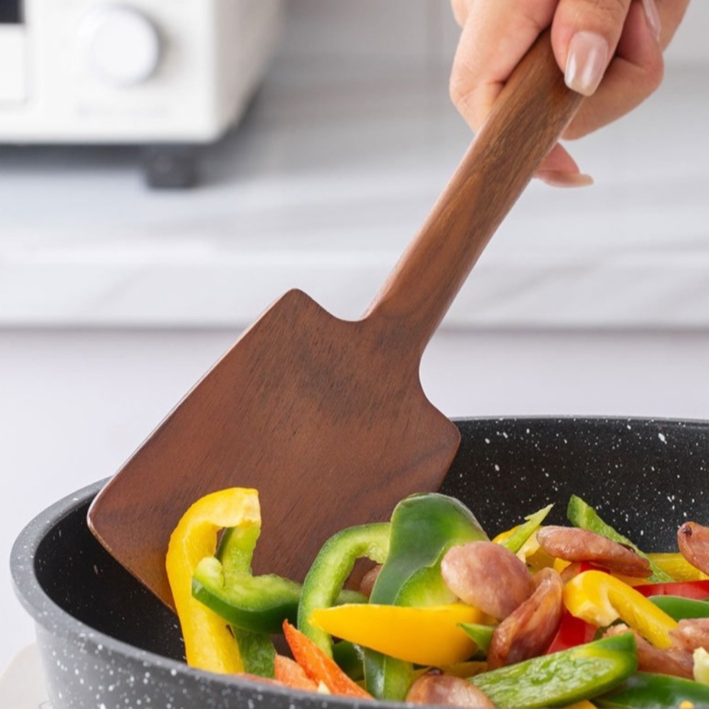 34cm Solid Wood Cooking Spatul - Offset Spatula Set avaliação e preço