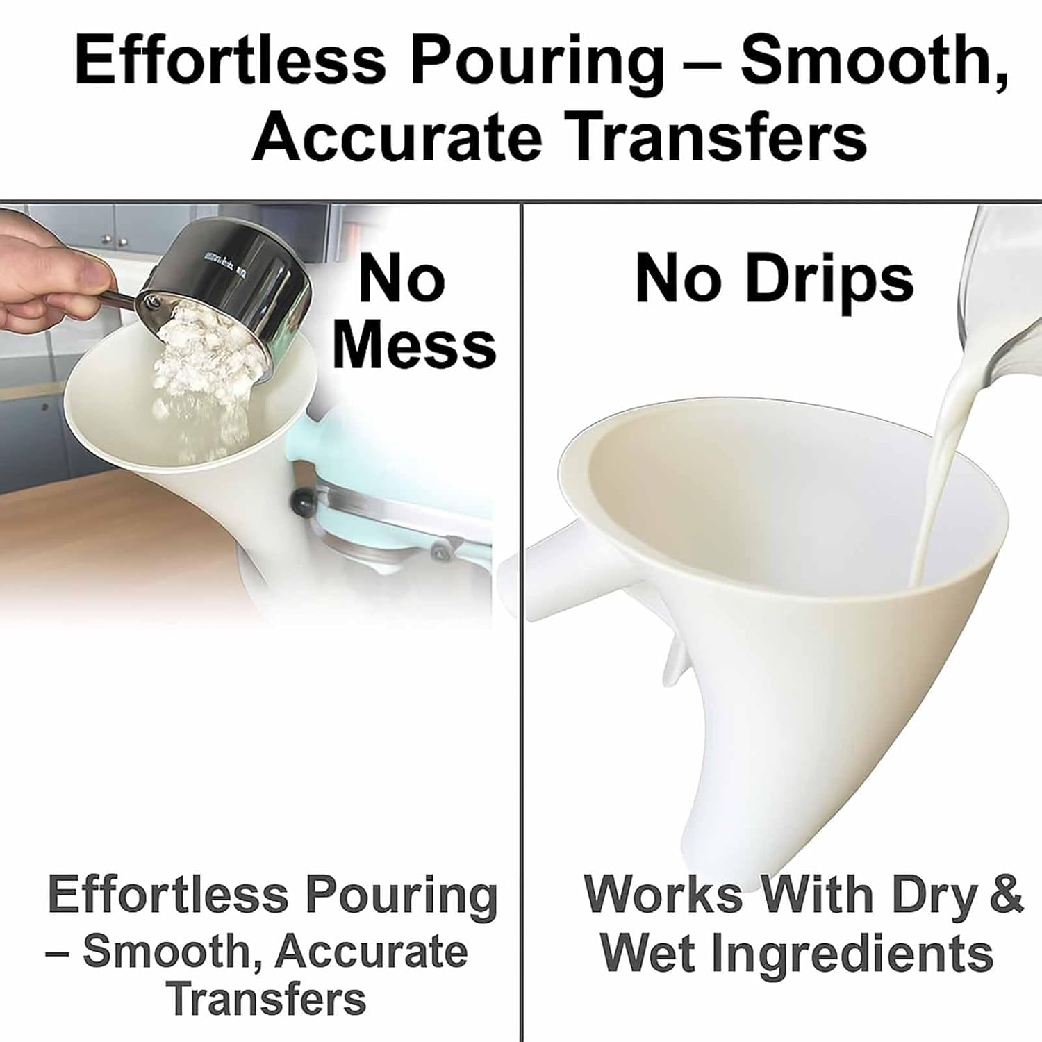Flour Funnel for Kitchen Aid M - Kitchen Baking Mess avaliação e preço