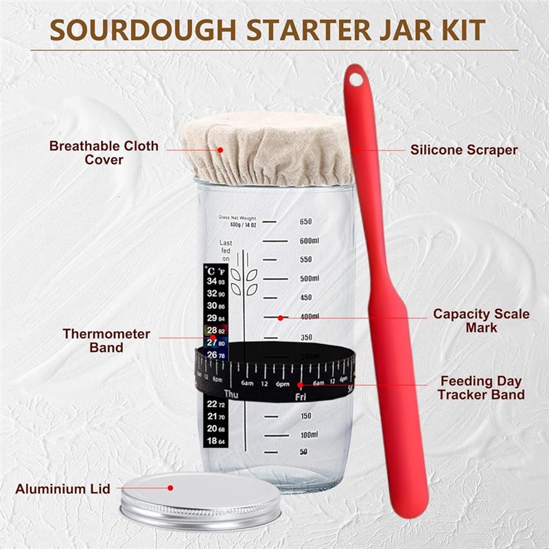 【NOW SAVE】Glass Jar With Sourd - Proofing Basket Banneton avaliação e preço
