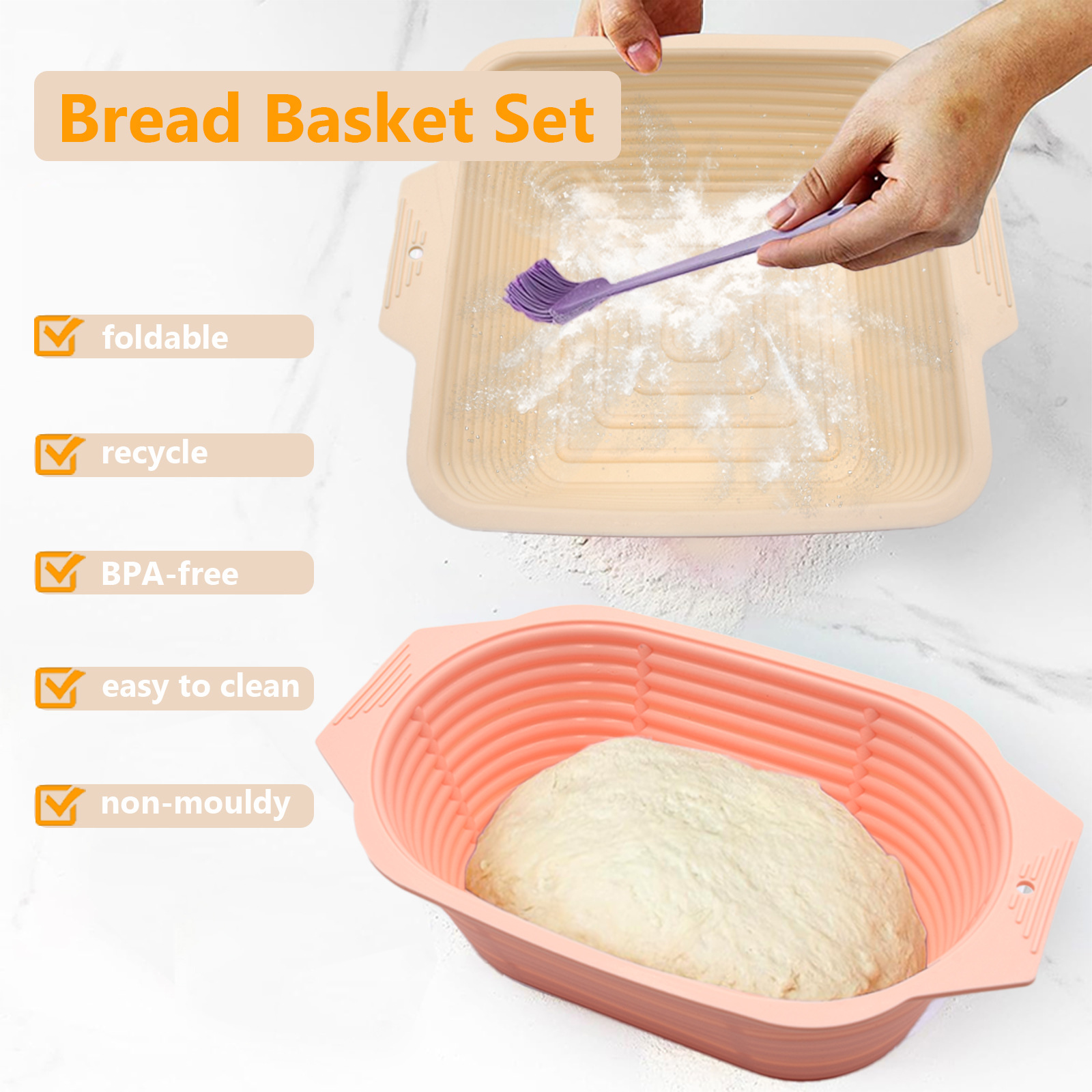 Collapsible Silicone Bread  No - Proofing Basket Banneton avaliação e preço
